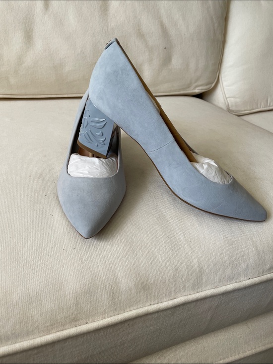Taryn Rose Shoes - Taryn Rose Powder Blue Pointed-Toe Low Heel Pumps